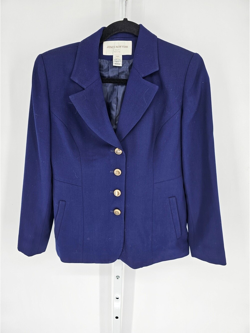 Jones New York Women's Blue Long Sleeve Button Down Coat Jacket Size 6P